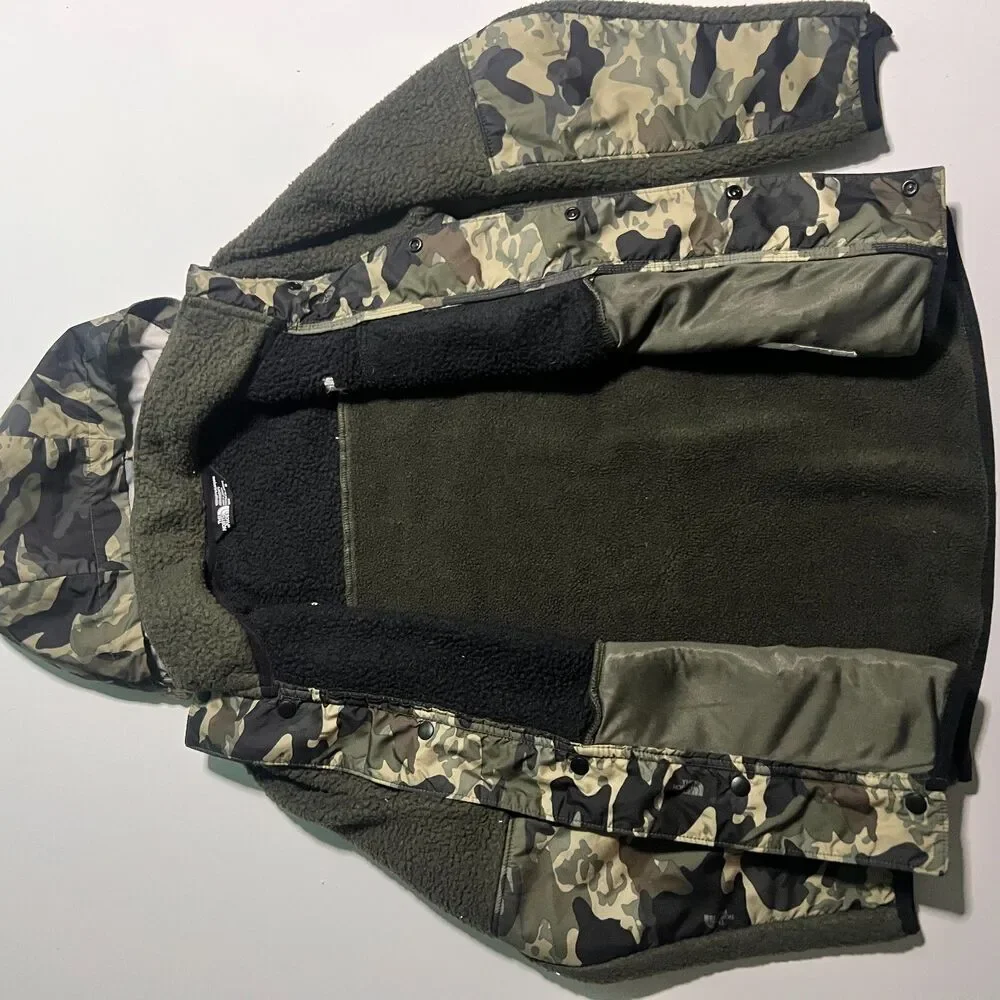 THE NORTH FACE Forrest Mashup Fleece Snap Jacket Boys Size M (10) Camo Green
